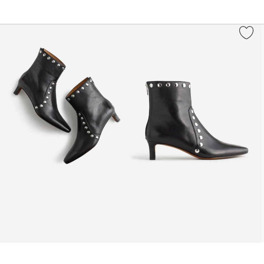 Madewell the dimes kitten heel ankle boots with Silver Studs